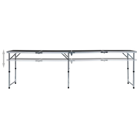 vidaXL Campingtafel inklapbaar 240x60 cm aluminium grijs afbeelding2 - 1