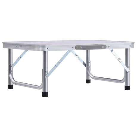 vidaXL Campingtafel inklapbaar 60x45 cm aluminium wit afbeelding2 - 1