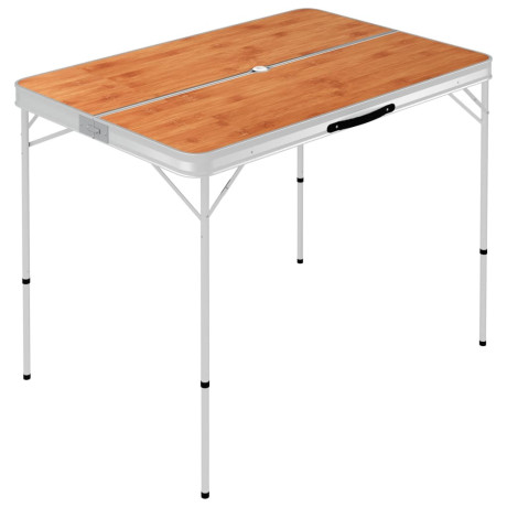 vidaXL Campingtafel inklapbaar met 2 banken aluminium bruin afbeelding2 - 1