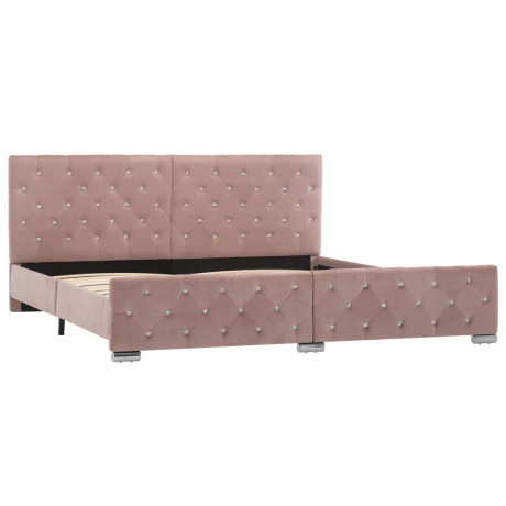 vidaXL Bedframe fluweel roze 180x200 cm afbeelding2 - 1