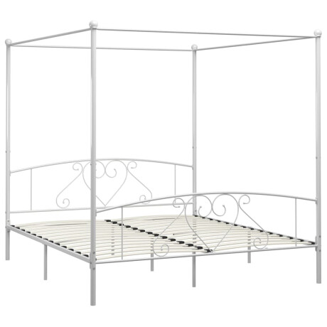 vidaXL Hemelbedframe metaal wit 200x200 cm afbeelding2 - 1