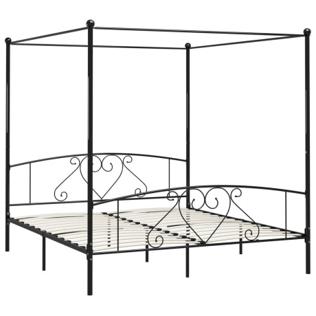 vidaXL Hemelbedframe metaal zwart 180x200 cm afbeelding2 - 1