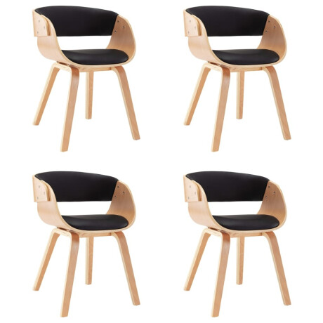 vidaXL Eetkamerstoelen 4 st gebogen hout en kunstleer zwart afbeelding2 - 1