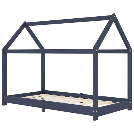 vidaXL Kinderbedframe massief grenenhout grijs 70x140 cm afbeelding2 - 1