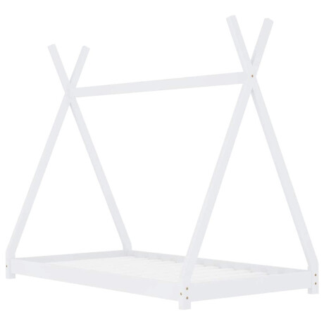 vidaXL Kinderbedframe massief grenenhout wit 70x140 cm afbeelding2 - 1