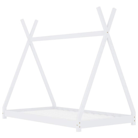 vidaXL Kinderbedframe massief grenenhout wit 90x200 cm afbeelding2 - 1