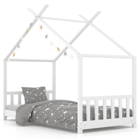 vidaXL Kinderbedframe massief grenenhout wit 70x140 cm afbeelding2 - 1