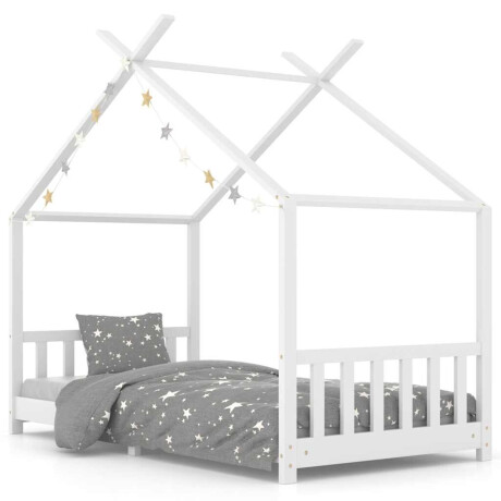 vidaXL Kinderbedframe massief grenenhout wit 90x200 cm afbeelding2 - 1