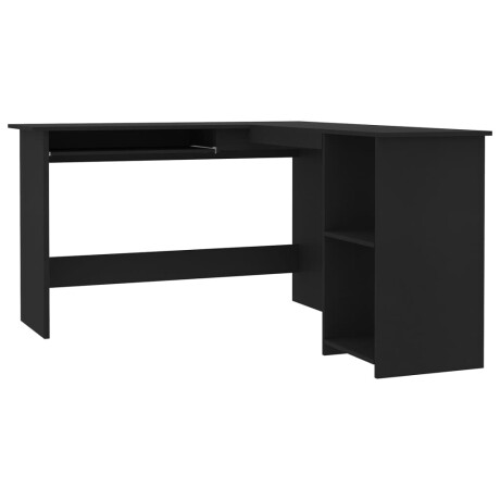 vidaXL Hoekbureau L-vormig 120x140x75 cm bewerkt hout zwart afbeelding2 - 1