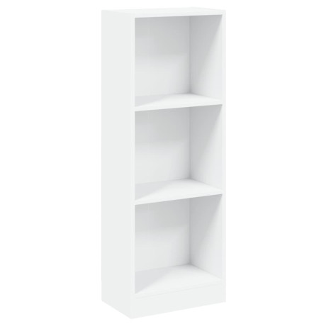 vidaXL Boekenkast met 3 schappen 40x24x109 cm bewerkt hout wit afbeelding2 - 1