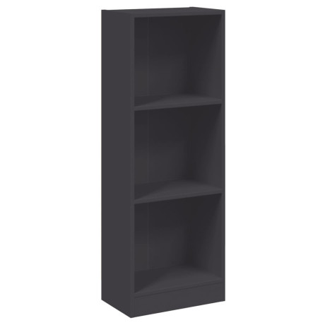 vidaXL Boekenkast met 3 schappen 40x24x109 cm bewerkt hout grijs afbeelding2 - 1