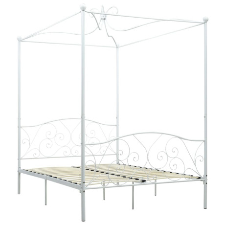 vidaXL Hemelbedframe metaal wit 140x200 cm afbeelding2 - 1