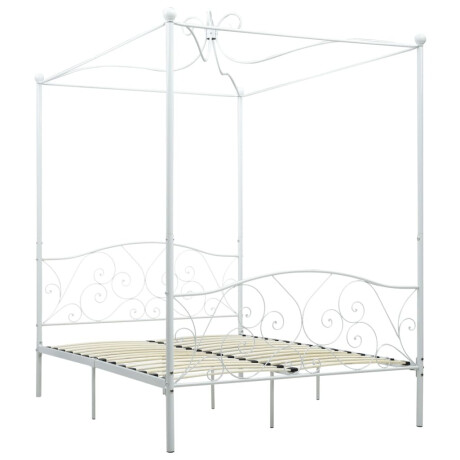 vidaXL Hemelbedframe metaal wit 140x200 cm afbeelding2 - 1