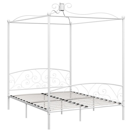 vidaXL Hemelbedframe metaal wit 160x200 cm afbeelding2 - 1