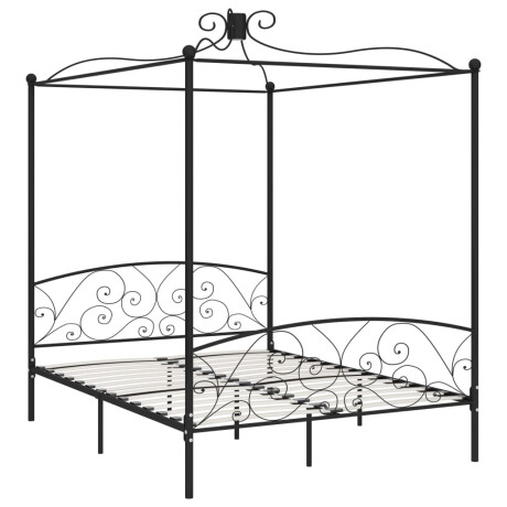 vidaXL Hemelbedframe metaal zwart 180x200 cm afbeelding2 - 1