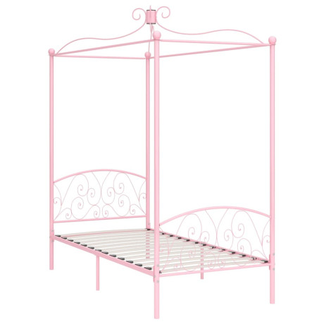 vidaXL Hemelbedframe metaal roze 90x200 cm afbeelding2 - 1