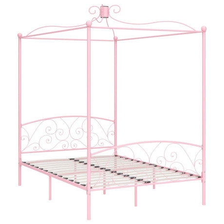 vidaXL Hemelbedframe metaal roze 140x200 cm afbeelding2 - 1