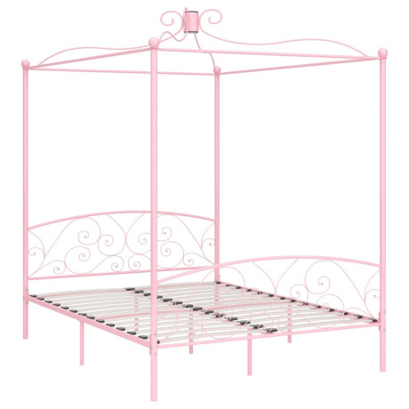 vidaXL Hemelbedframe metaal roze 180x200 cm afbeelding2 - 1