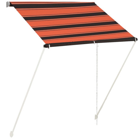 vidaXL Luifel uittrekbaar 150x150 cm oranje en bruin afbeelding2 - 1