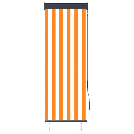 vidaXL Rolgordijn voor buiten 60x250 cm wit en oranje afbeelding2 - 1