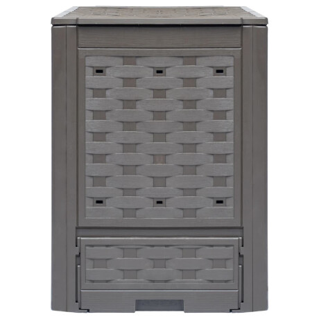 vidaXL Compostbakken 2 st 600 L 60x60x83 cm kunststof rattan bruin afbeelding2 - 1