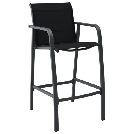 vidaXL Tuinbarstoelen 4 st textileen zwart afbeelding2 - 1