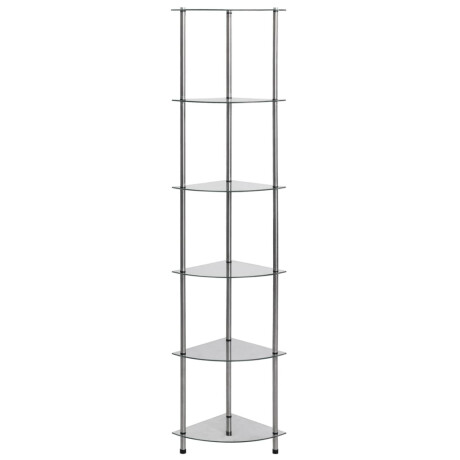 vidaXL Kastje 6-laags 30x30x160 cm gehard glas transparant afbeelding2 - 1