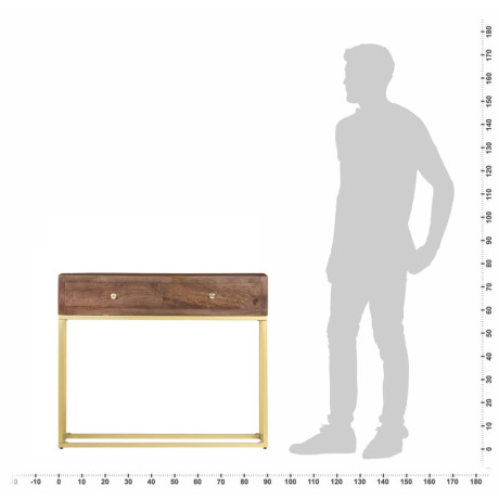vidaXL Wandtafel 90x30x75 cm massief mangohout afbeelding2 - 1