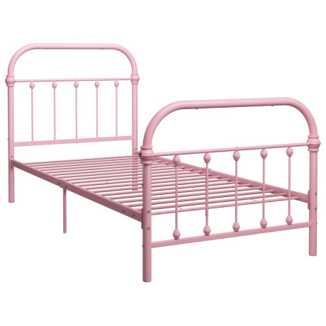 vidaXL Bedframe metaal roze 90x200 cm afbeelding2 - 1