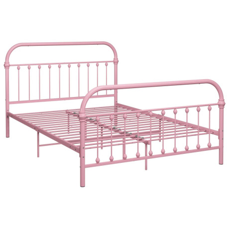 vidaXL Bedframe metaal roze 120x200 cm afbeelding2 - 1