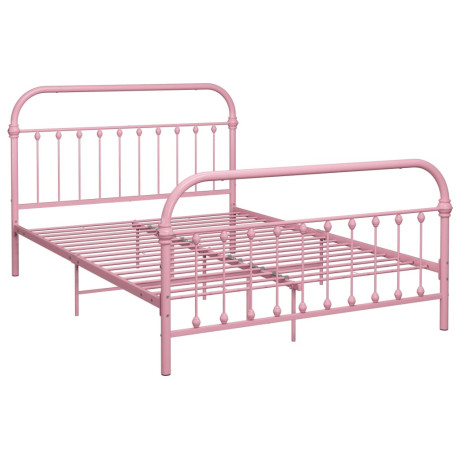 vidaXL Bedframe metaal roze 140x200 cm afbeelding2 - 1