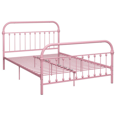 vidaXL Bedframe metaal roze 160x200 cm afbeelding2 - 1