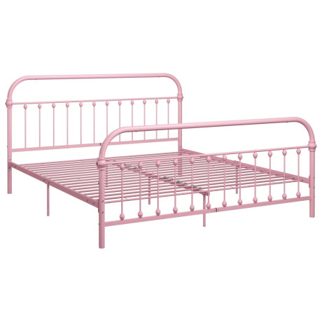 vidaXL Bedframe metaal roze 180x200 cm afbeelding2 - 1