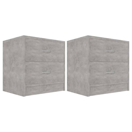 vidaXL Nachtkastjes 2 st 40x30x40 cm bewerkt hout betongrijs afbeelding2 - 1