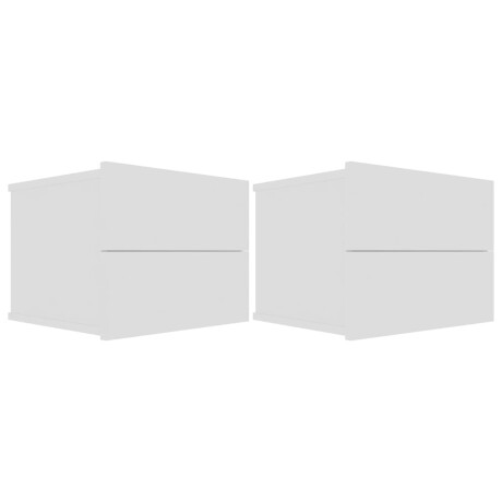 vidaXL Nachtkastjes 2 st 40x30x30 cm bewerkt hout wit afbeelding2 - 1