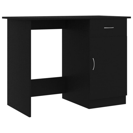 vidaXL Bureau 100x50x76 cm bewerkt hout zwart afbeelding2 - 1
