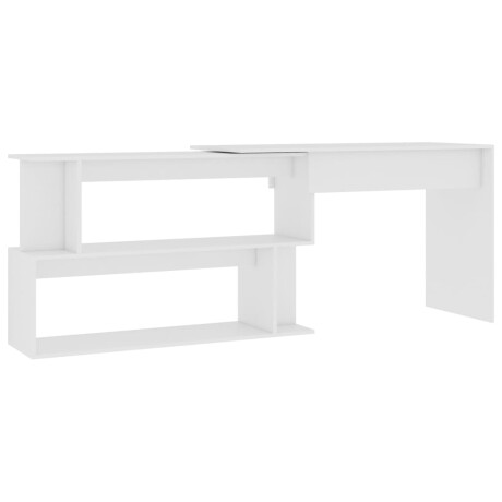 vidaXL Hoekbureau 200x50x76 cm bewerkt hout wit afbeelding2 - 1