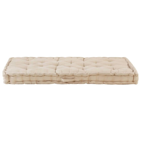 vidaXL Palletvloerkussen 120x80x10 cm katoen beige afbeelding2 - 1