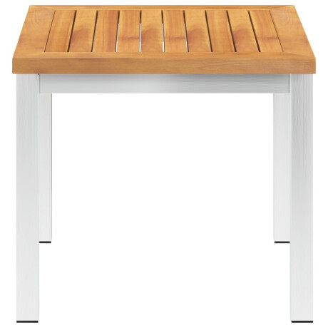 vidaXL Tuinbijzettafel 45x45x38 cm massief acaciahout roestvrij staal afbeelding2 - 1