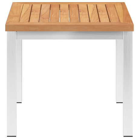 vidaXL Tuinbijzettafel 45x45x38 cm massief teakhout en roestvrij staal afbeelding2 - 1