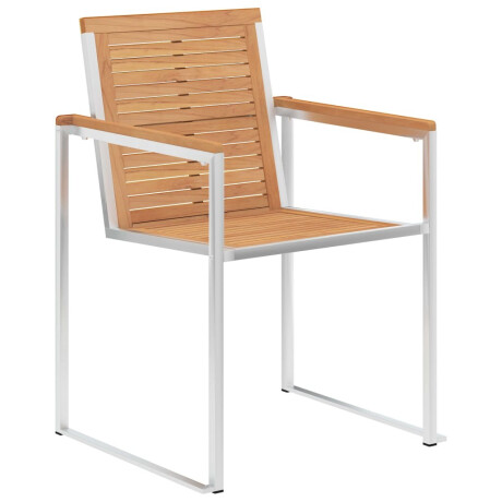vidaXL Tuinstoelen 2 st massief teakhout en roestvrij staal afbeelding2 - 1
