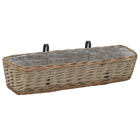 vidaXL Balkonbakken 2 st 80 cm wicker met PE-voering afbeelding2 - 1