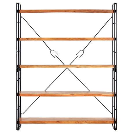 vidaXL Boekenkast met 5 schappen 140x30x180 cm massief acaciahout afbeelding2 - 1