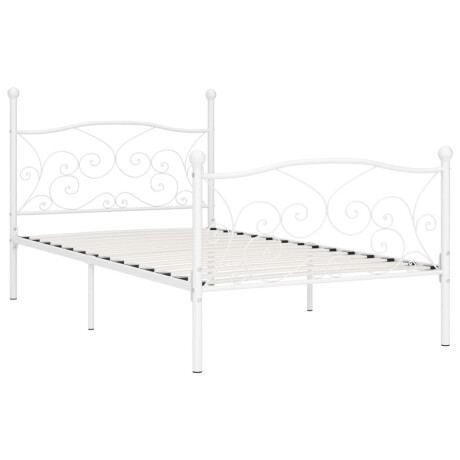 vidaXL Bedframe met lattenbodem metaal wit 90x200 cm afbeelding2 - 1