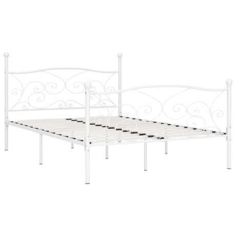 vidaXL Bedframe met lattenbodem metaal wit 120x200 cm afbeelding2 - 1