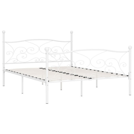 vidaXL Bedframe met lattenbodem metaal wit 180x200 cm afbeelding2 - 1