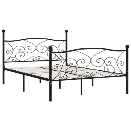 vidaXL Bedframe met lattenbodem metaal zwart 160x200 cm afbeelding2 - 1