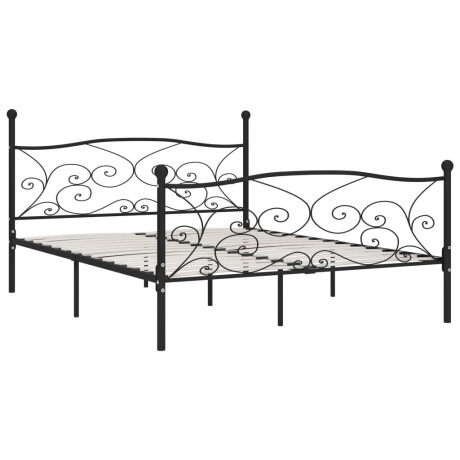 vidaXL Bedframe met lattenbodem metaal zwart 200x200 cm afbeelding2 - 1