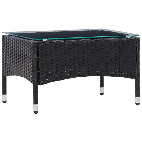 vidaXL 4-delige Loungeset met kussens poly rattan zwart afbeelding2 - 1