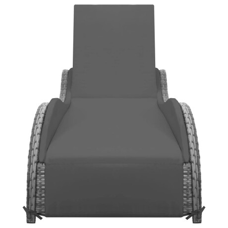 vidaXL Ligbed met kussen poly rattan antraciet afbeelding2 - 1